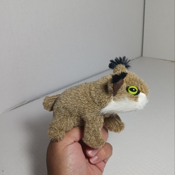 Folkmanis Brown Mini Bob Cat Finger Puppet Tan with Green Eyes 5" - Picture 2 of 10